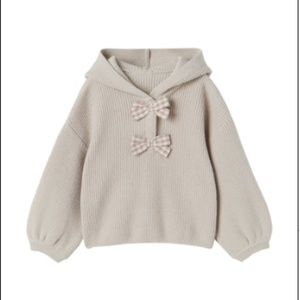Zara Kids Bow Knit Sweater Hoodie
